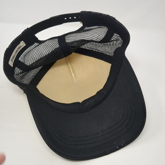 Hanalei Billabong Snapback Trucker Hat Black One Size Mesh Back Flowers - Picture 7 of 9